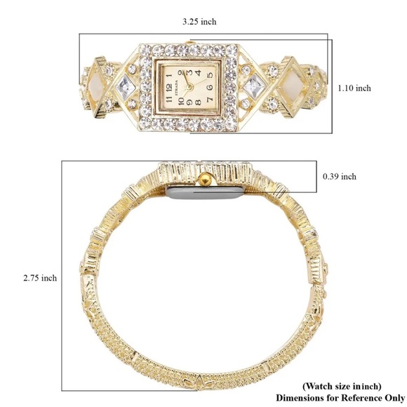 🩷 Strada White Austrian Crystal Japanese Movement Bangle Bracelet 🩷 - Picture 7 of 7
